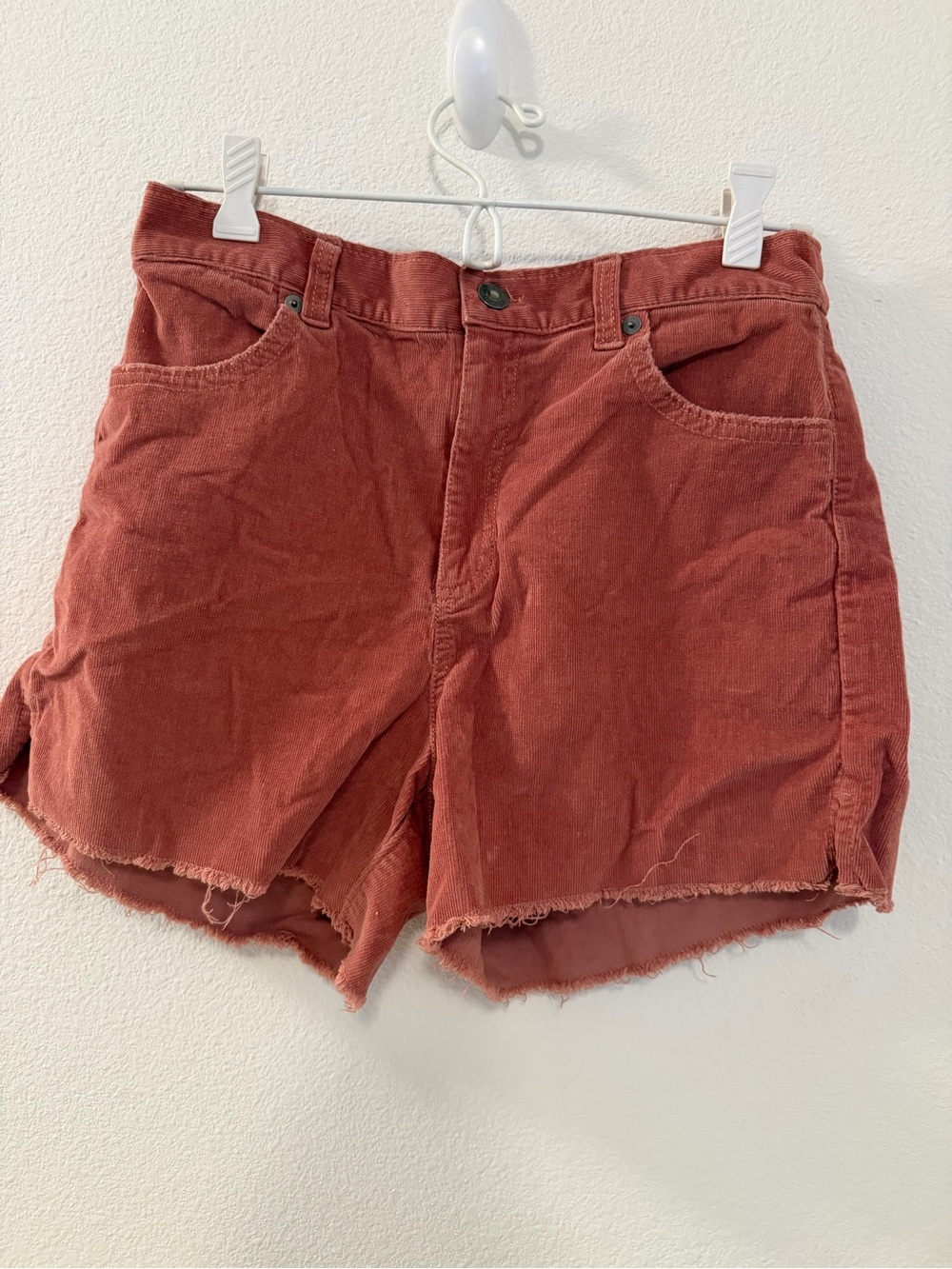 aerie Rust Red Corduroy High-Rise Shorts